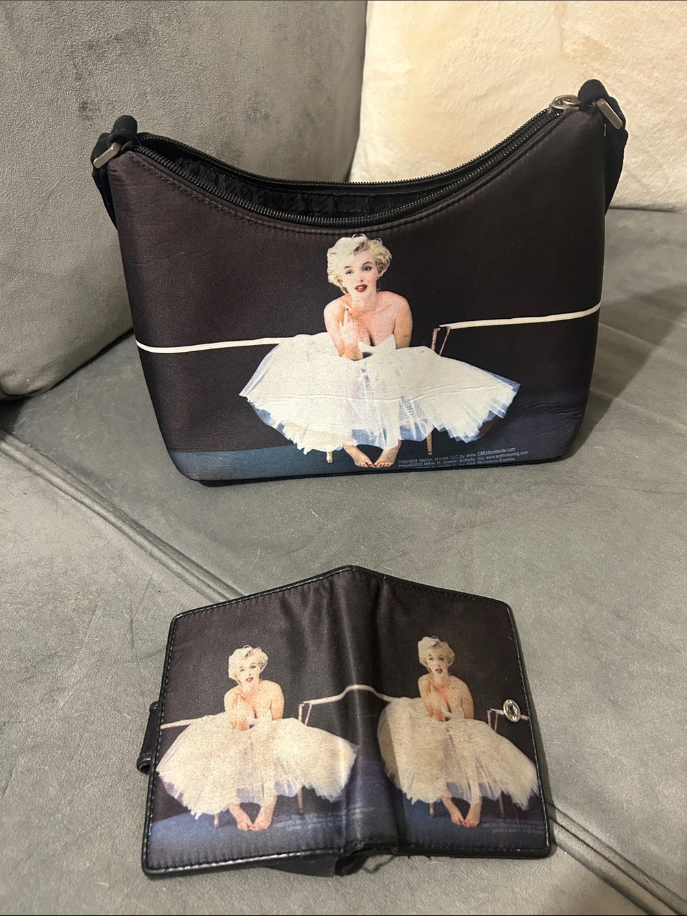 Marilyn Monroe Black & White Ballerina Purse and Wallet Set